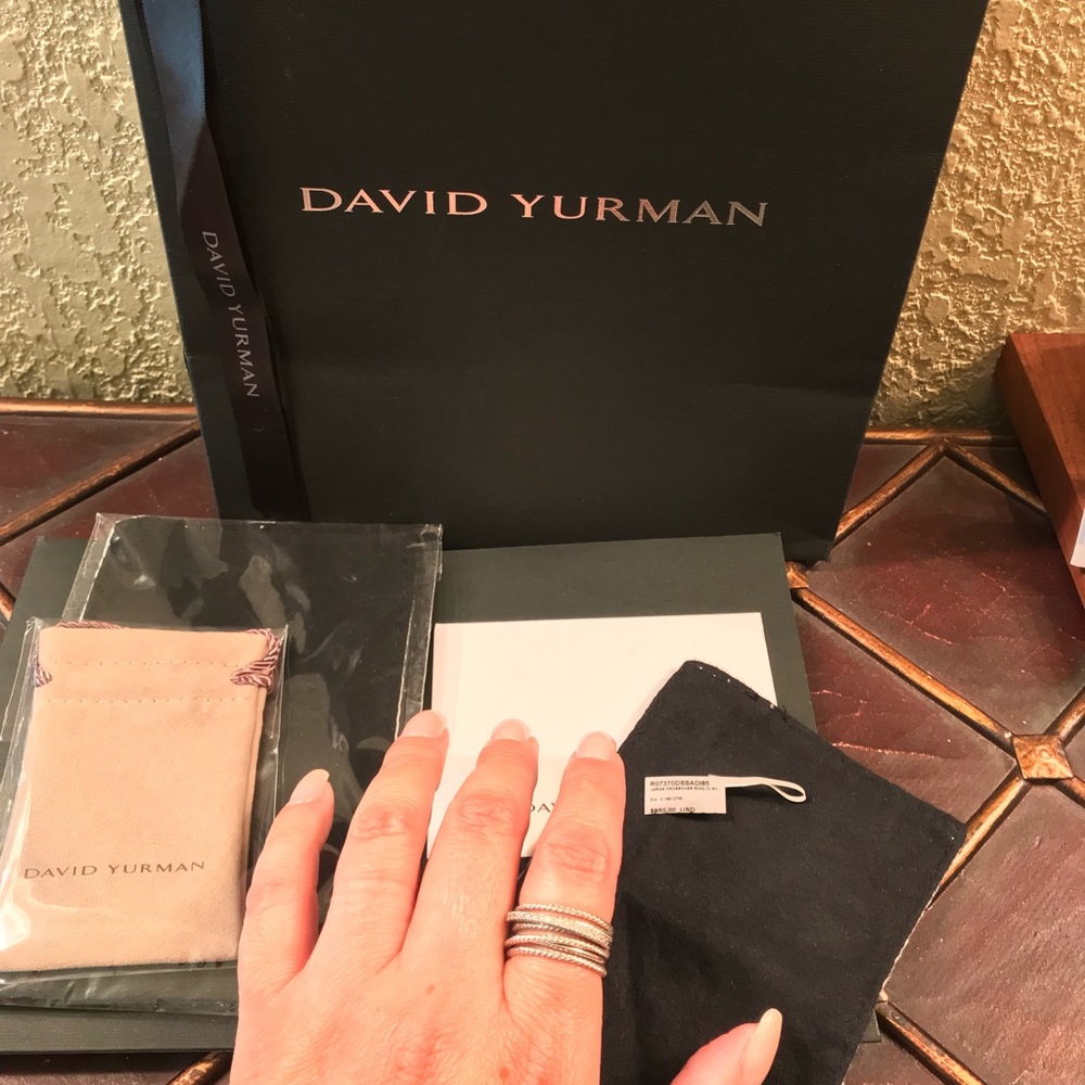David Yurman Crossover Wide Ring with Diamonds